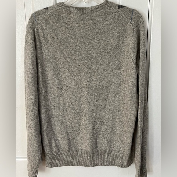 Allen Solly Men's 100% 2 Ply Cashmere Argyle V Neck Sweater M Preppy Academia - Picture 7 of 14